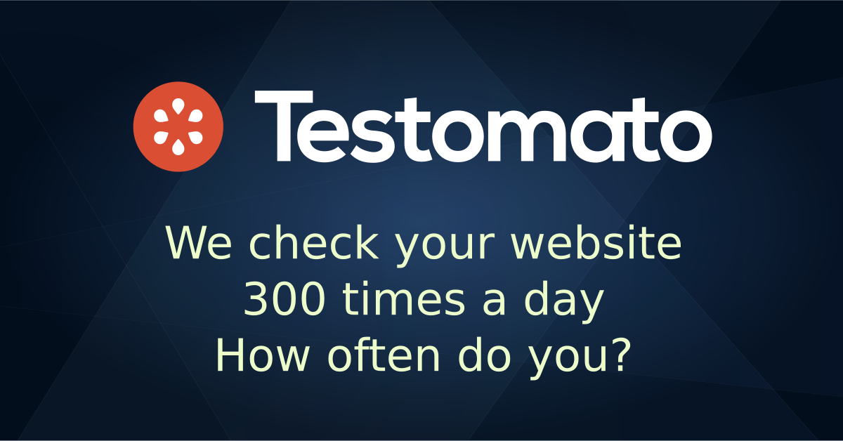 Preview image of website "Website monitoring &amp; uptime monitoring service / Testomato"